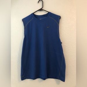 Nike men’s dry fit tank athletic shirt. Size large. Navy blue.
